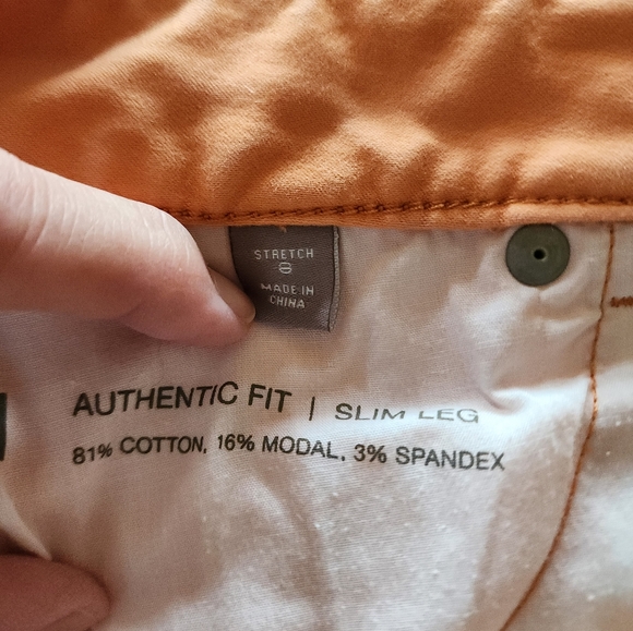 J Jill Authentic Fit Slim Leg Jeans, Size 8, Orange - Picture 3 of 6